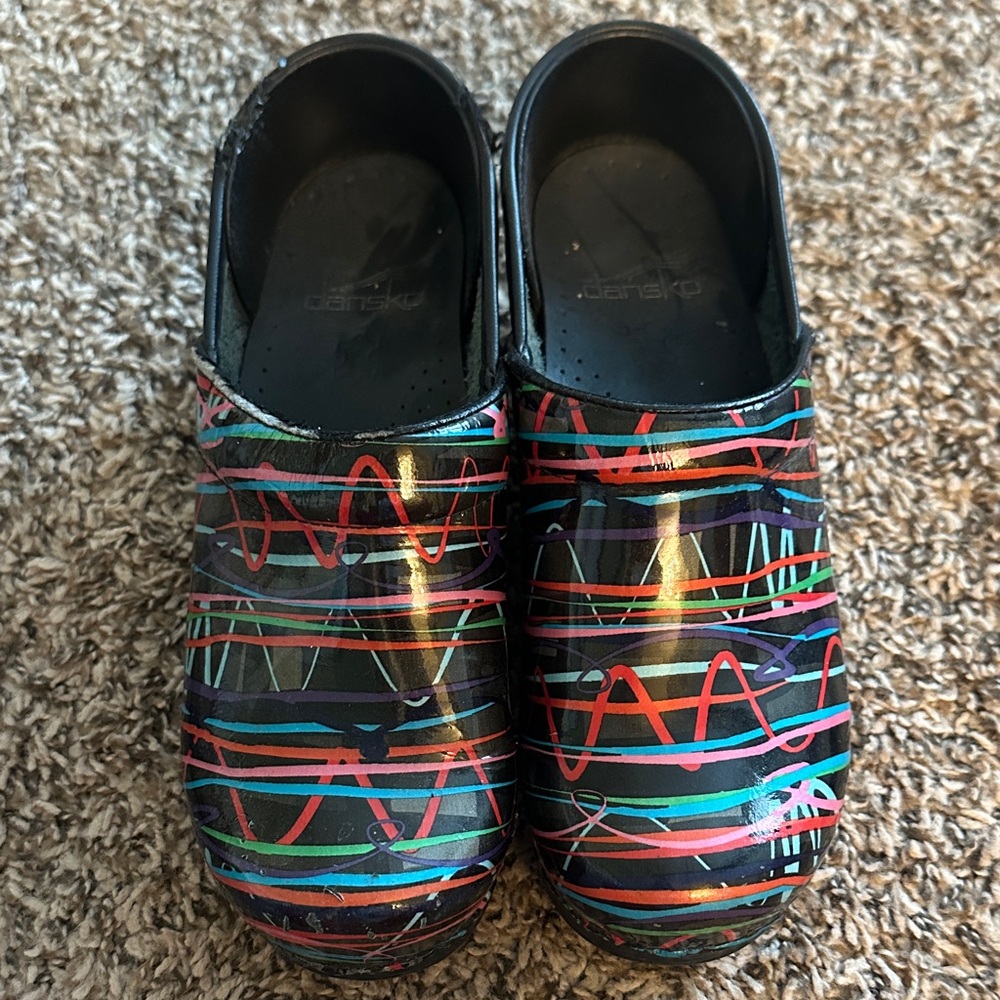 Dansko Kids' Colorful Striped Slippers